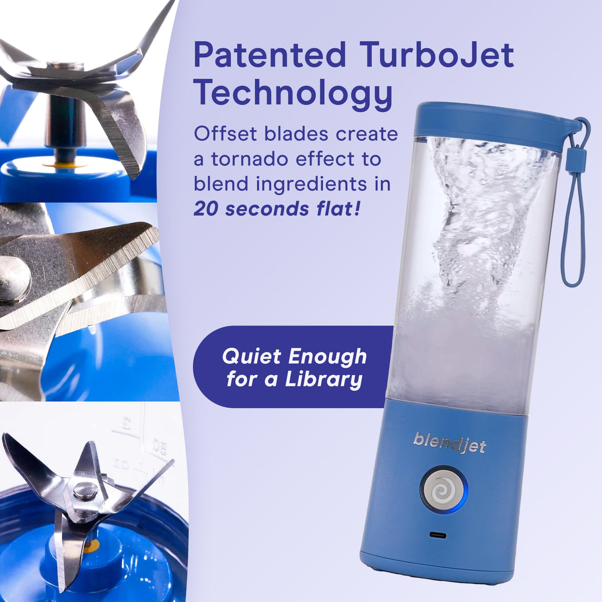 BlendJet 2 self-cleaning feature makes cleanup quick and hands-free after blends.