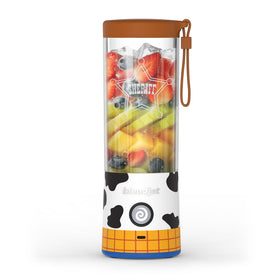 BlendJet 2 Toy Story Woody ice-crush capability for smooth icy drinks.