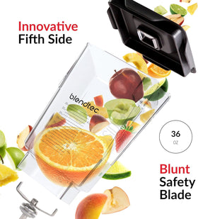 Blendtec WildSide+ jar clear copolyester for durable, BPA-free daily use.