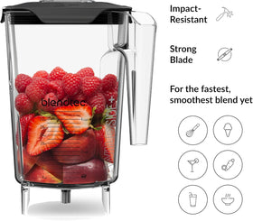 Blendtec WildSide+ jar measuring marks up to 44 ounces for precise recipes.