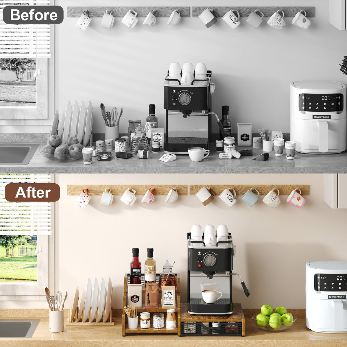 Bliesosfud compact countertop design fits small kitchens and offices.