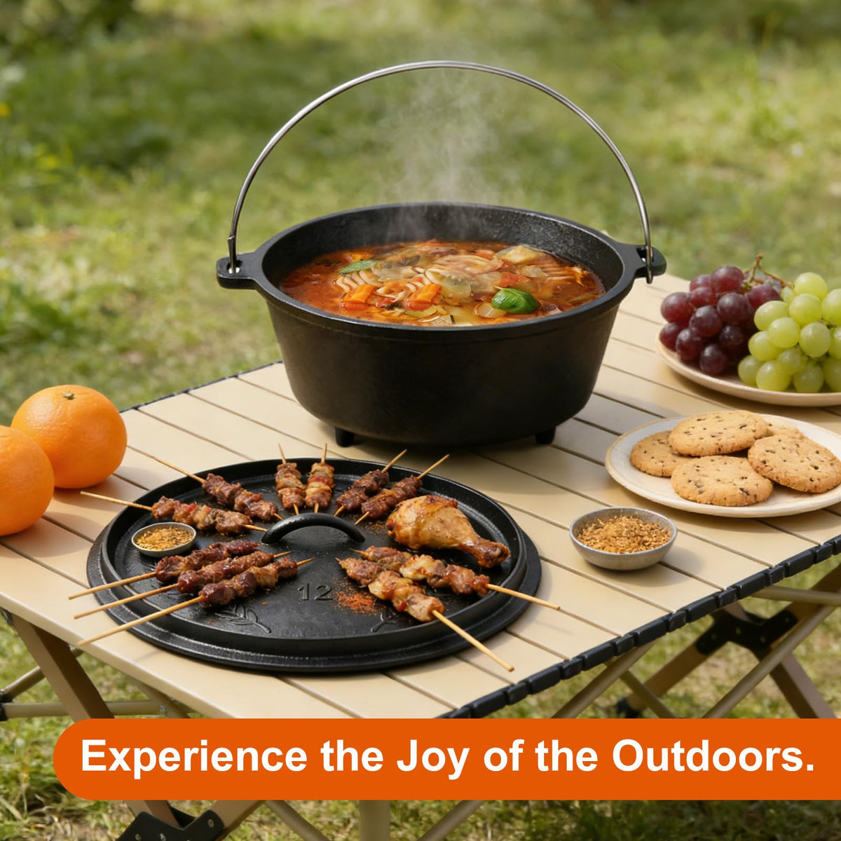 Blingco 8qt camp pot ready to feed 6 to 8 outdoors.