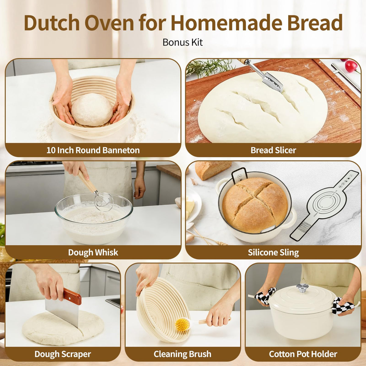 Blingco proofing basket with the kit supports artisan sourdough preparation