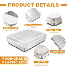 Blingco deep rectangle pan showing two-inch sides for layered dishes