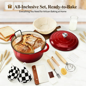 Blingco enameled Dutch oven interior enamel aids easy cleaning after roasting.