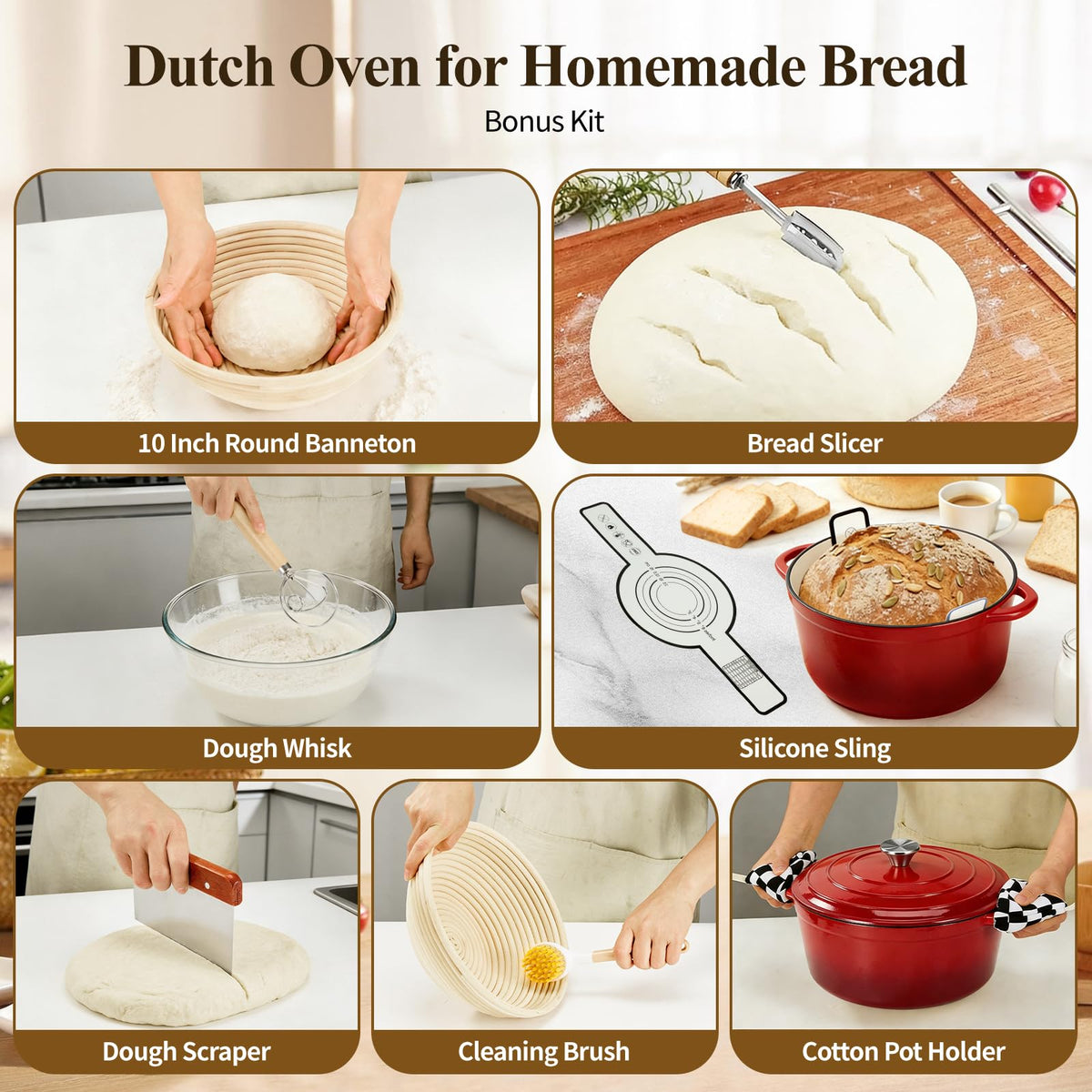 Blingco sourdough kit with banneton helps proof and shape crusty loaves.