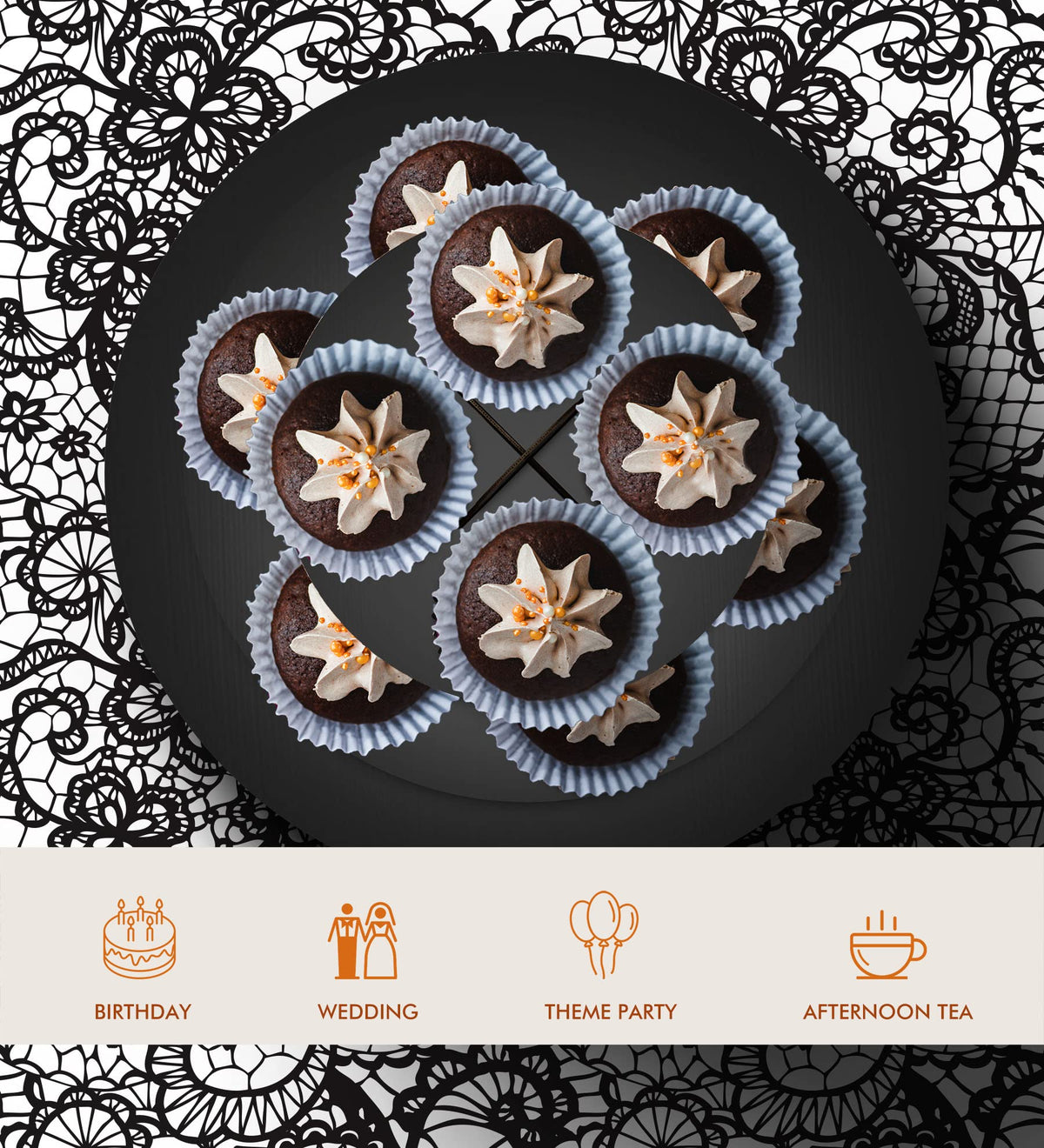 BLISSUR cupcake stand dimensions aid precise display planning.