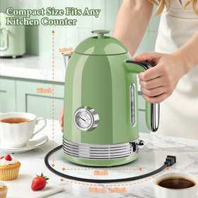 BlissWhisper 1.7L capacity kettle fits family tea needs.