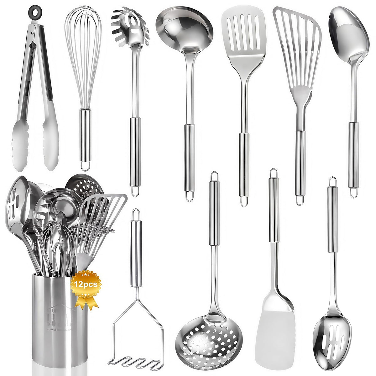 Blithely utensils set holder keeps all 12 tools organized for cooking