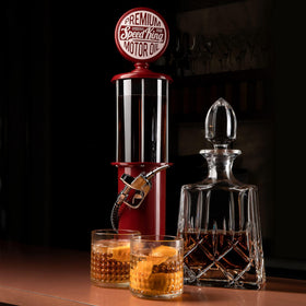 BLKSMITH man-cave setup friendly dispenser for casual cocktails and shots.