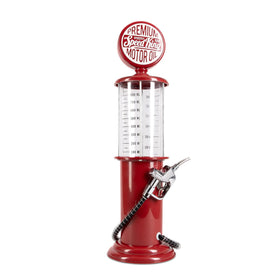 BLKSMITH Pump Liquor Dispenser in red, front view for stylish home bars and easy pours.