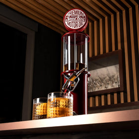 BLKSMITH Pump Liquor Dispenser pour-action shot for smooth, controlled pours.
