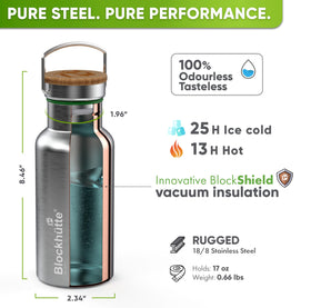 Blockhütte bottle in gym bag shows versatile companion for workouts.