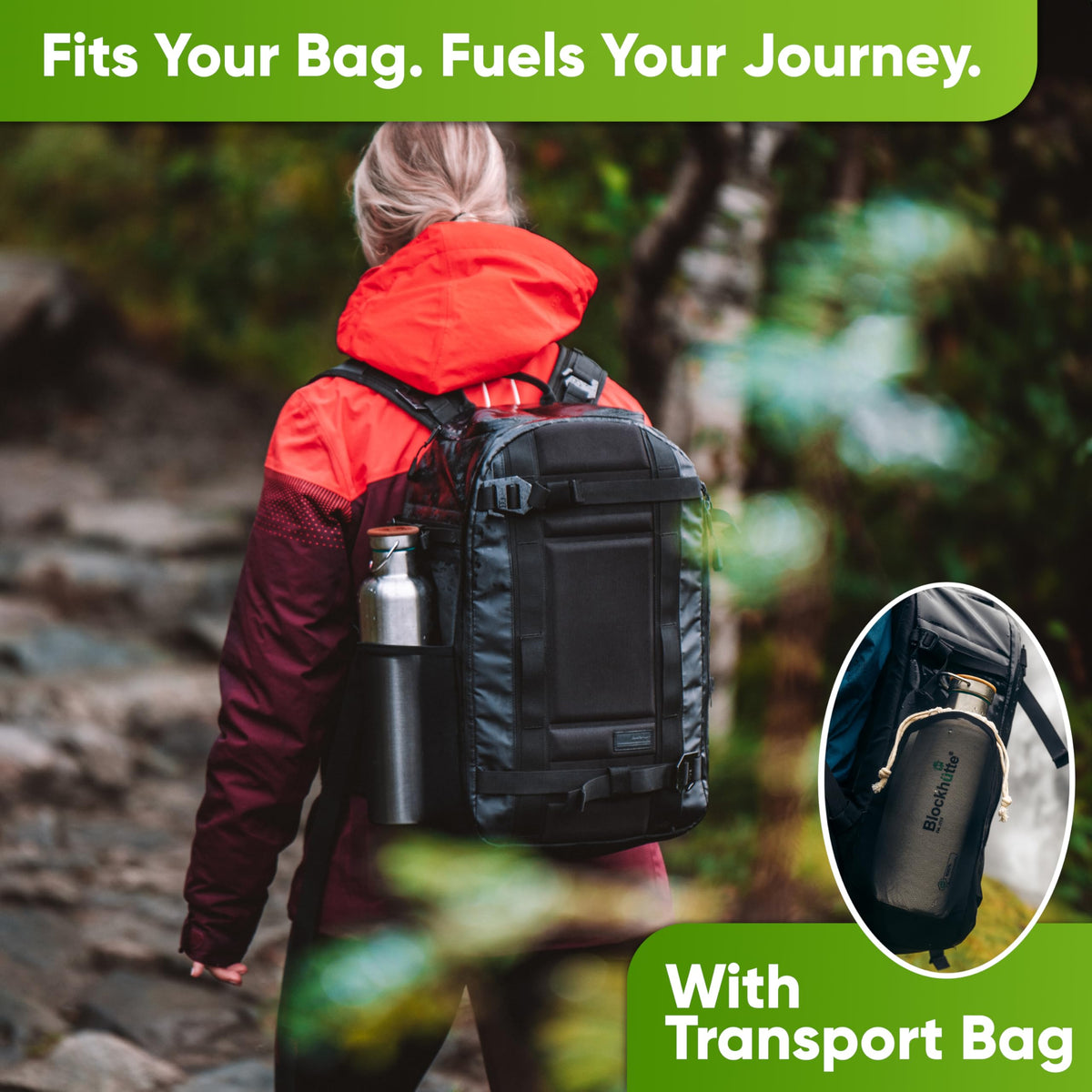 Blockhütte bottle leak-proof cap ensures spill-free everyday use.