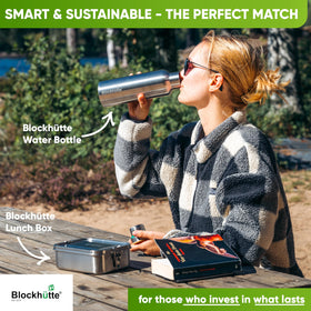 Blockhütte 24oz thermos is ideal for work or school.