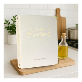 Bloom & Haven recipe book shows customizable color-coded dividers for organization.