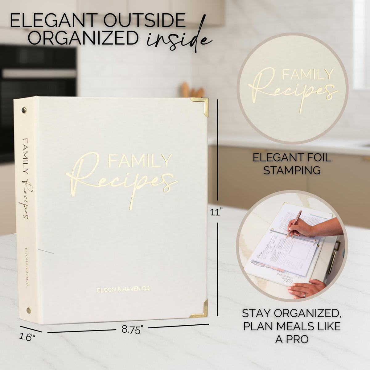 Bloom & Haven recipe book for collecting and preserving cherished family recipes.