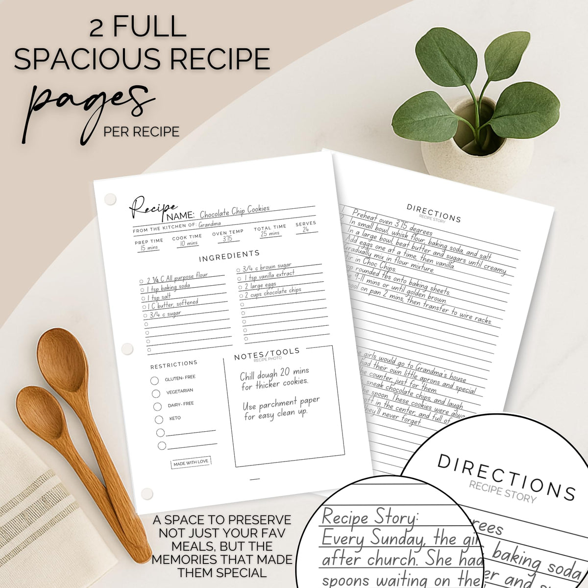 Bloom & Haven recipe book splash-resistant cover keeps spills at bay.