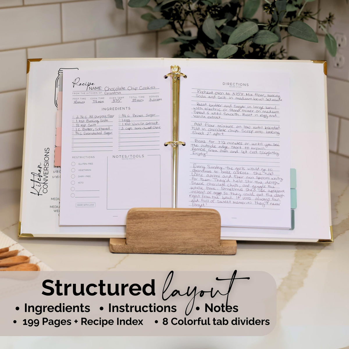 Bloom & Haven Co. blank cookbook for everyday cooking and family storytelling.