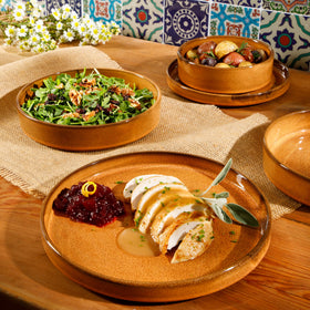 Bloomhouse Santorini Mist amber salad plate with reactive glaze texture