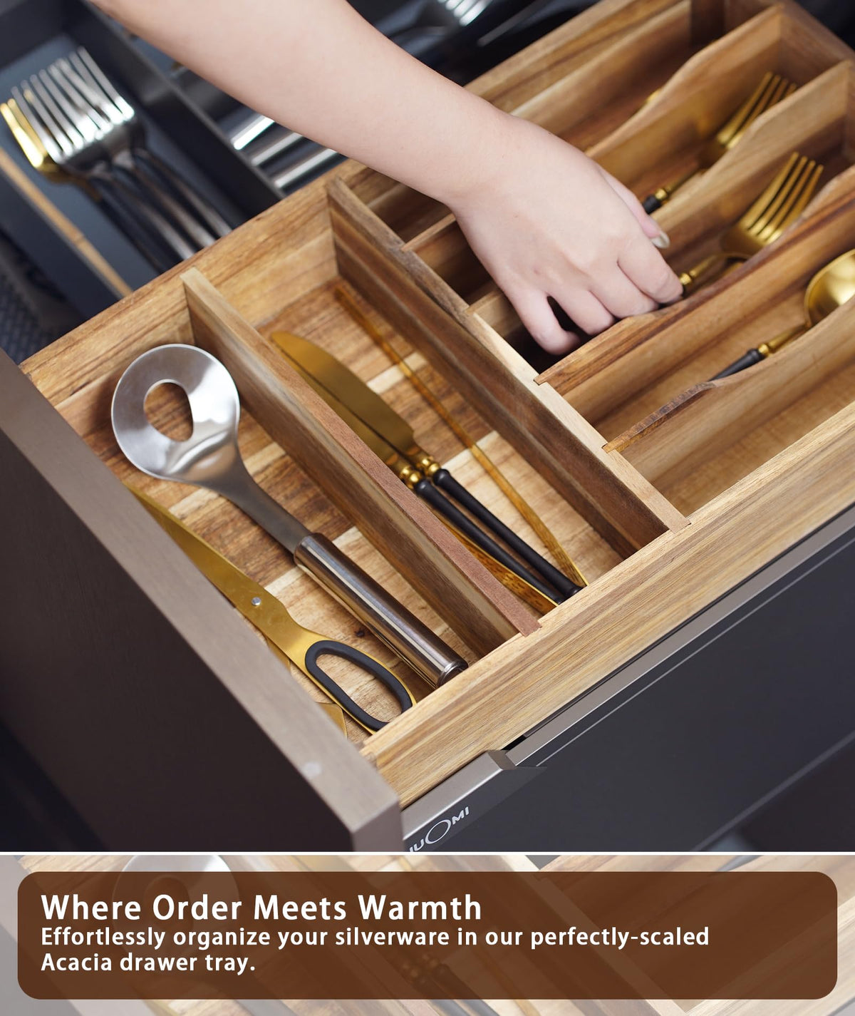 Blossome all-in-one kitchen organizer stores a wide range of utensils with ease.