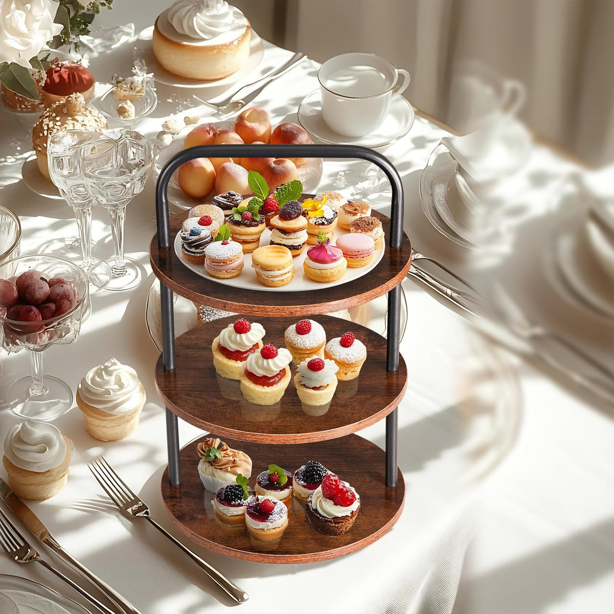 Blossome Cupcake Stand quick tool-free assembly shows easy setup