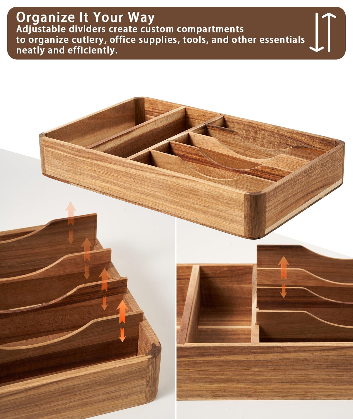 Blossome non-slip base keeps the organizer steady and protects surfaces.