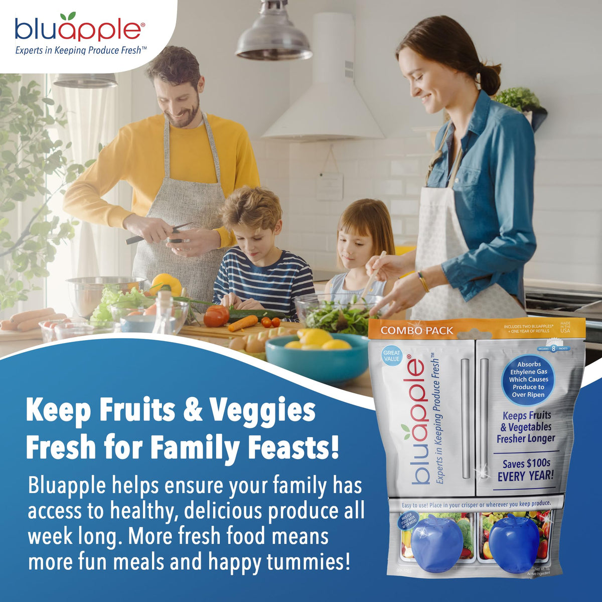 Premium BPA-free, US-made reusable produce saver.
