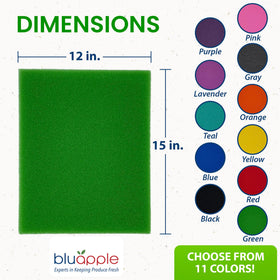 BluApple FreshMats BPA-free fridge mats prioritize safe food storage.