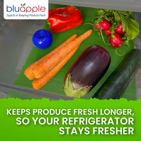 BluApple FreshMats color options brighten drawers while protecting produce.