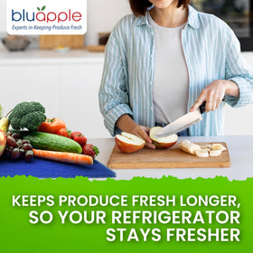 BluApple FreshMats washable fridge liner blue is reusable and easy to clean.