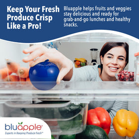 Bluapple kitchen setup demonstrating extended shelf life and reduced waste.