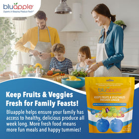 BluApple refill packet shown for long-term produce preservation.