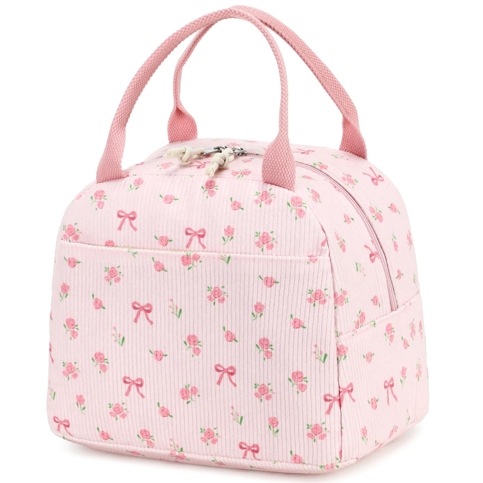 Bluboon corduroy lunch bag shows a spacious body for meals on the go