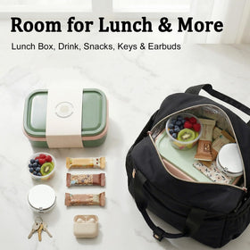 Bluboon lunch tote with detachable shoulder strap for hands-free carry