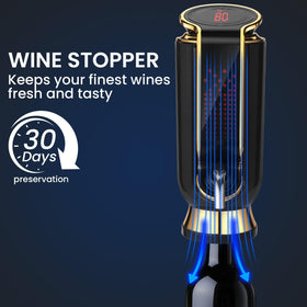 BLUBYEES vacuum saver pump keeps wine fresh for days.