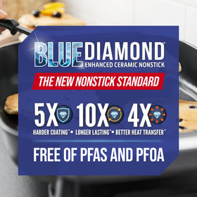 Blue Diamond electric skillet cleans quickly with a rinse and wipe