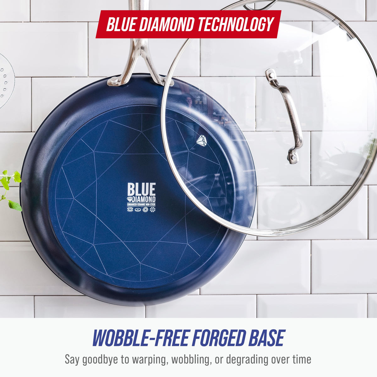 Blue Diamond pan proves oven safe up to 600 F for cooking to finish.