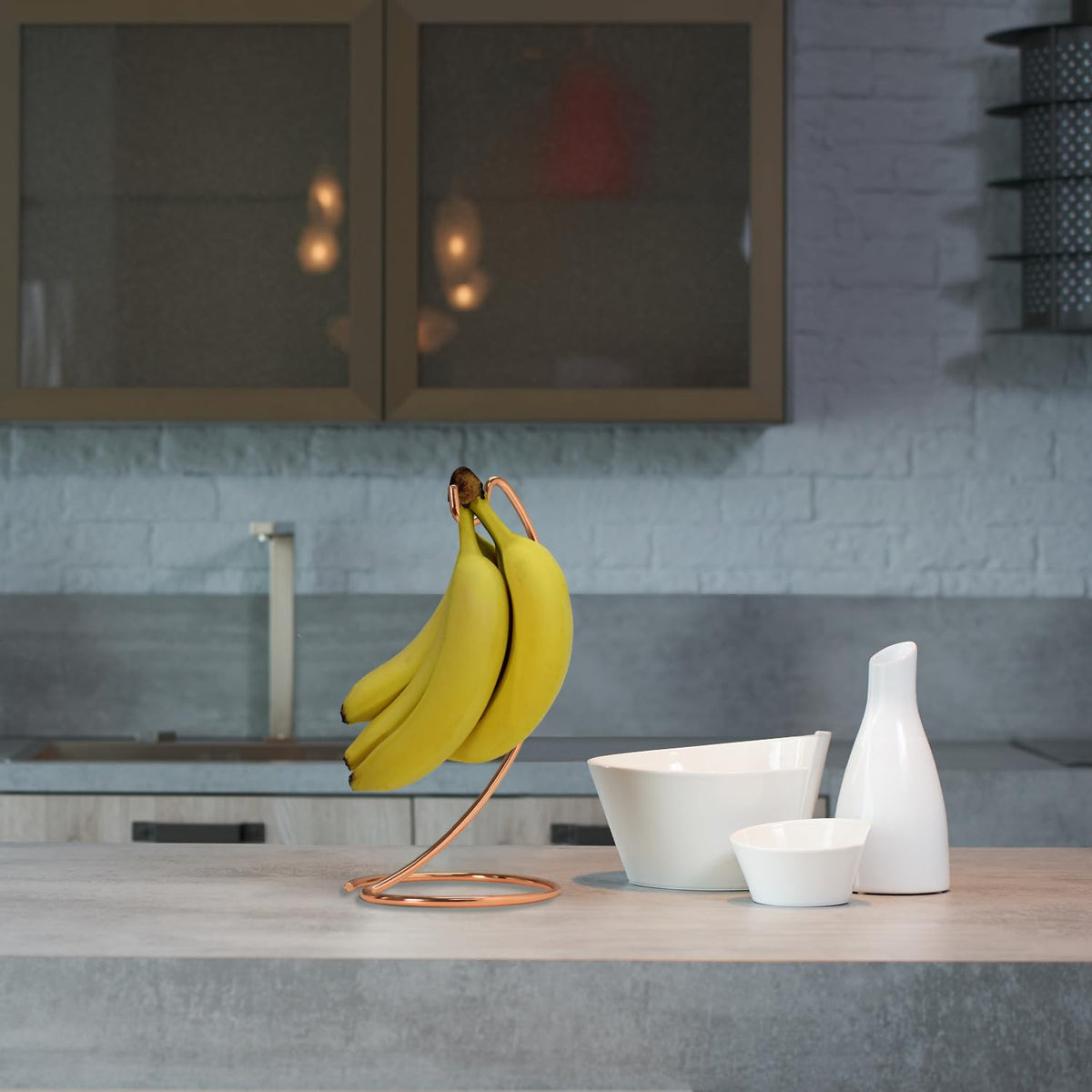 Blue Donuts Banana Tree modern style blends with decor and adds practical fruit storage.