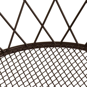 Blue Donuts bronze basket empty display in a modern kitchen.