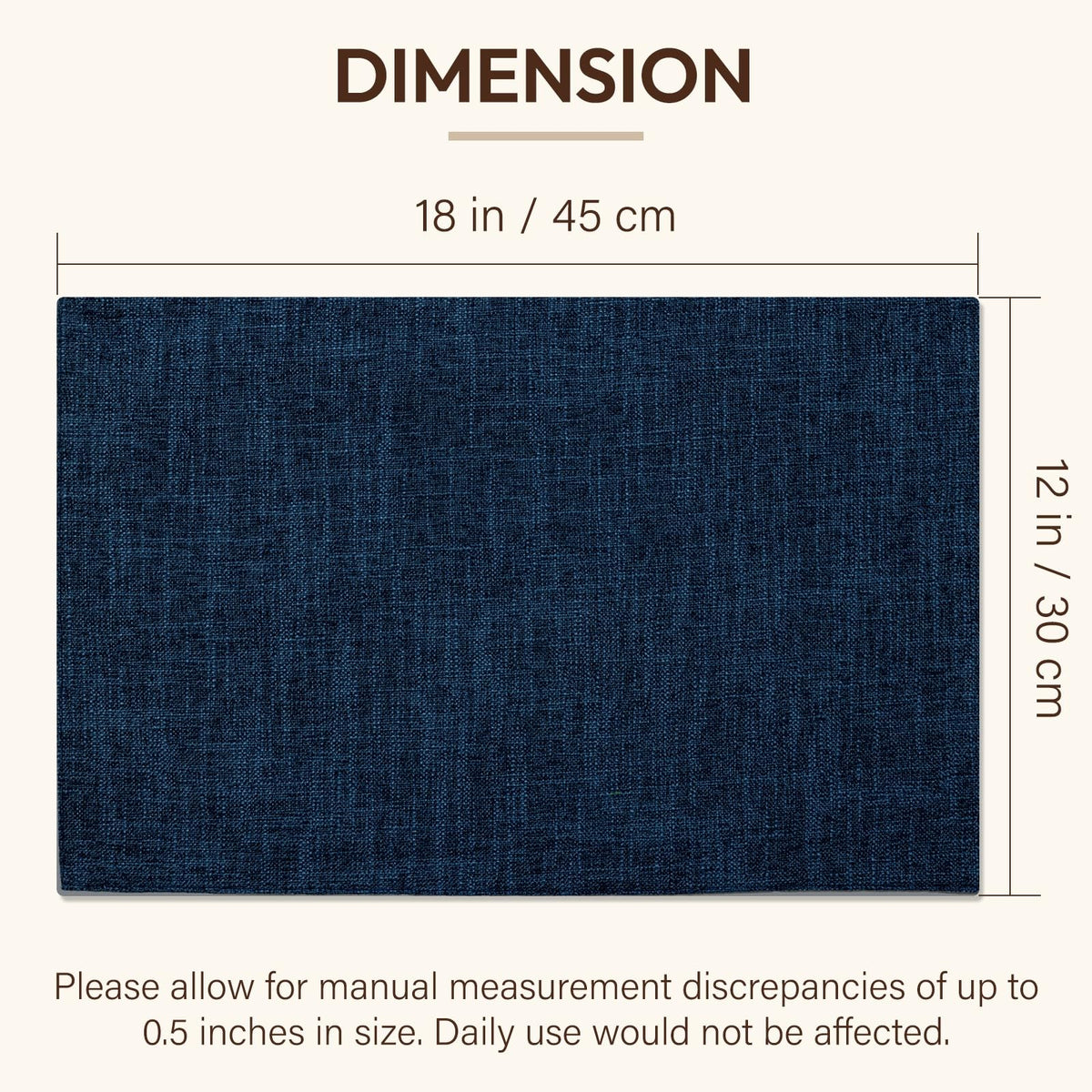 Blue Forest navy placemats ideal for indoor or outdoor dining decor.