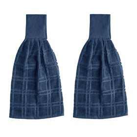 Blue Needles hanging towels in deep blue fabric offer soft texture and quick-dry performance.