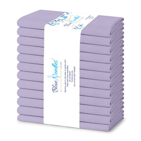 Blue Needles Lavender napkins full 12-pack on dining table for elegant entertaining.