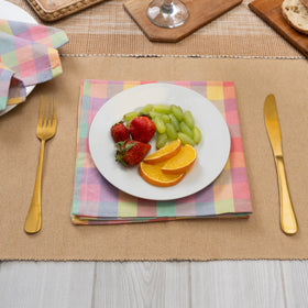 Blue Needles napkins close-up cotton texture, durable and machine washable.