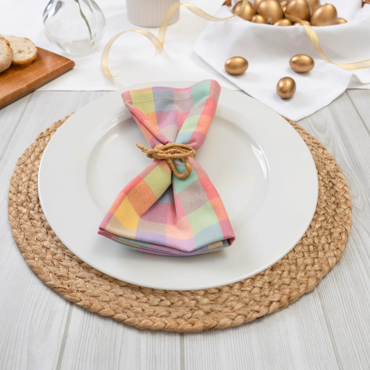 Blue Needles napkins care instructions: washable and softening with every wash.