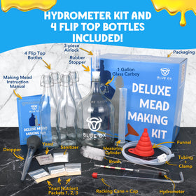 Blue Ox Deluxe Mead Kit fliptop bottles for easy storage and pouring