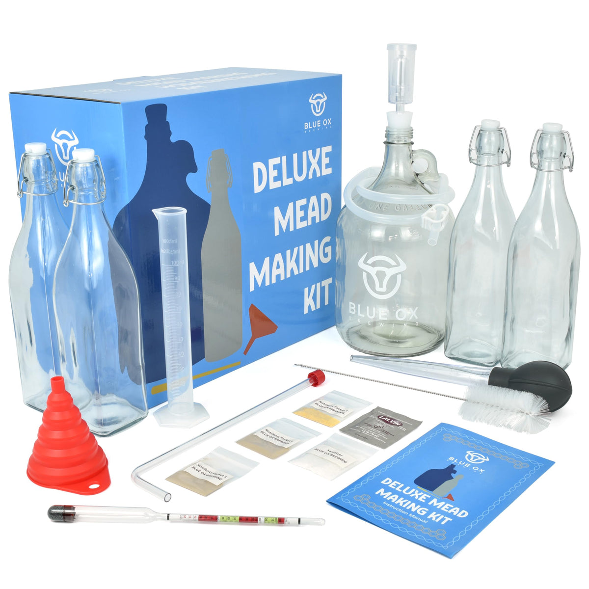 Blue Ox Deluxe Mead Kit hydrometer for precise gravity readings and fermentation control