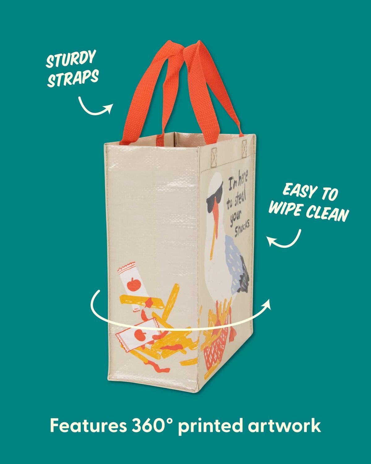 Blue Q Handy Tote ideal lunch and light shopping companion with compact 10x8.5x4.5 inch dimensions