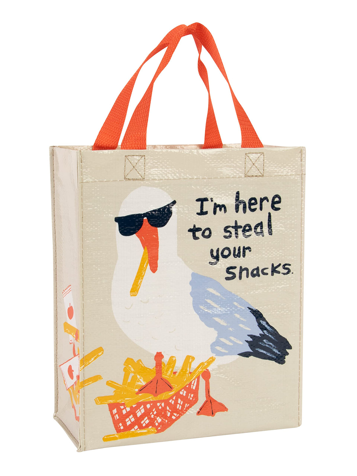 Blue Q Handy Tote with snacks design for daily lunch runs and playful style