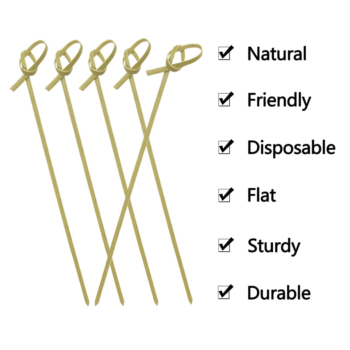 Blue Top loop knot top picks add decorative flair to appetizers and snacks.